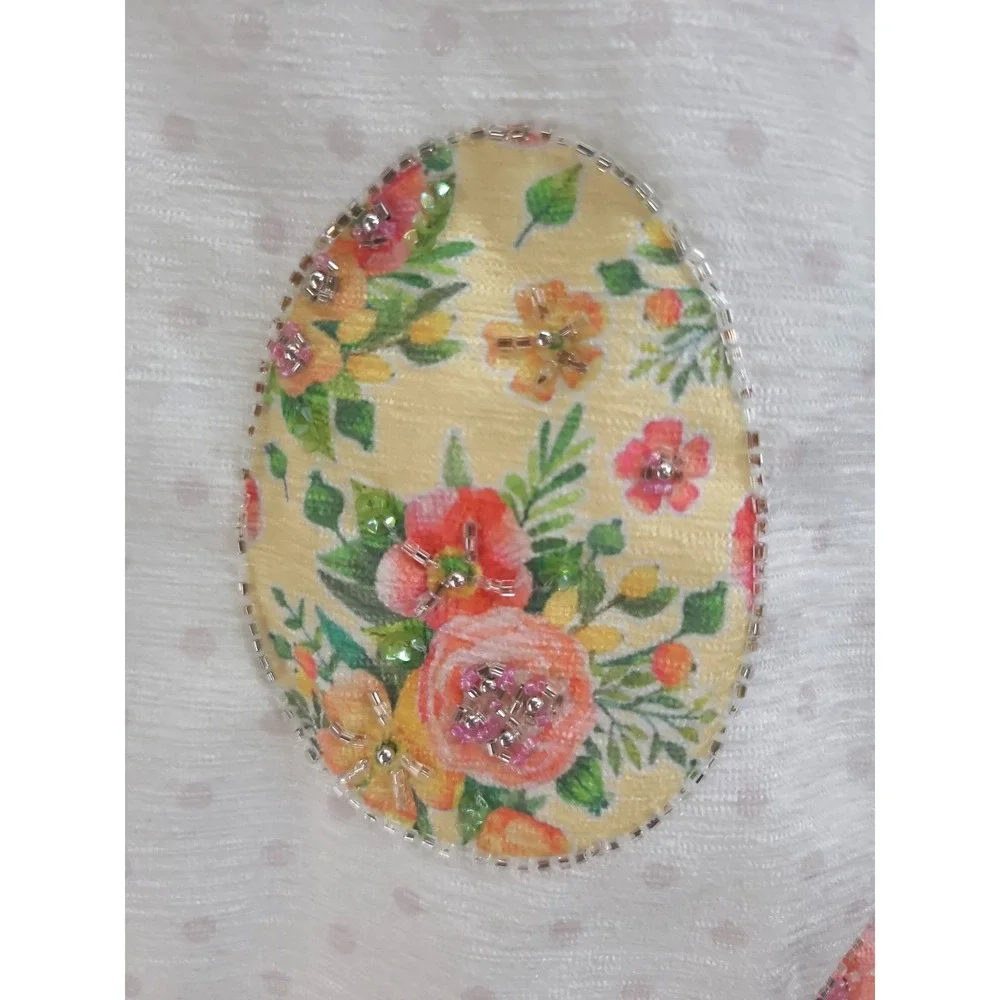 Shabby Chic Hand Beaded Easter Table Runner 71
